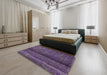 Mid-Century Modern Purple Persian Rug in a Bedroom, urb2905