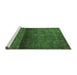 Sideview of Machine Washable Persian Green Bohemian Area Rugs, wshurb2905grn