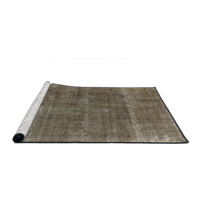 Sideview of Machine Washable Industrial Modern Coffee Brown Rug, wshurb2906