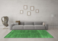 Machine Washable Oriental Emerald Green Industrial Rug, wshurb2906emgrn