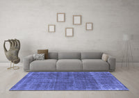 Machine Washable Oriental Blue Industrial Rug, wshurb2906blu