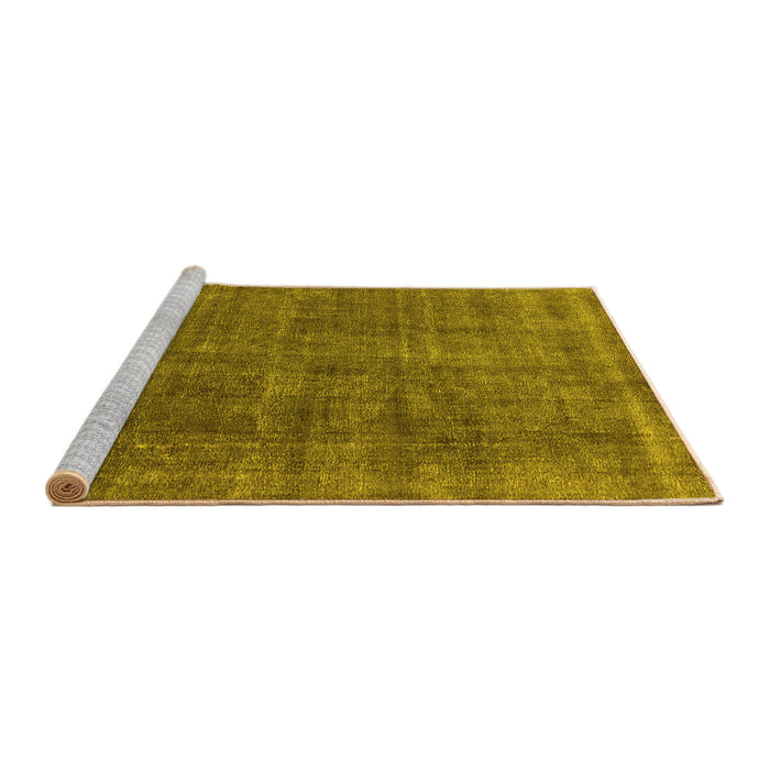 Sideview of Machine Washable Oriental Yellow Industrial Rug, wshurb2906yw