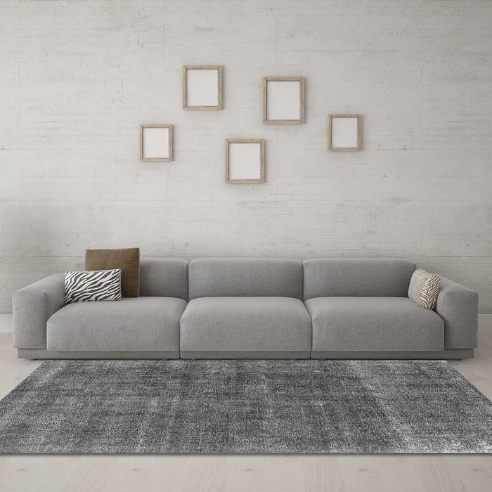 Machine Washable Oriental Gray Industrial Rug in a Living Room,, wshurb2906gry