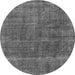 Round Oriental Gray Industrial Rug, urb2906gry