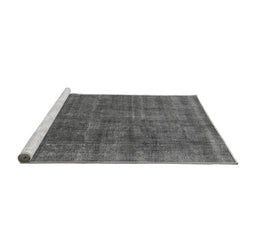 Sideview of Machine Washable Oriental Gray Industrial Rug, wshurb2906gry