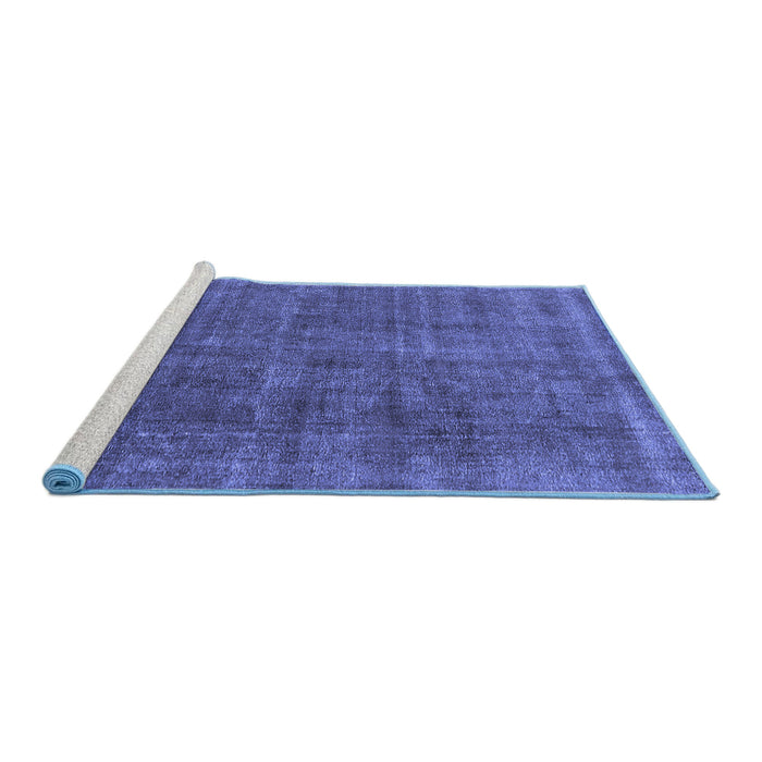 Sideview of Machine Washable Oriental Blue Industrial Rug, wshurb2906blu