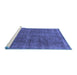 Sideview of Machine Washable Oriental Blue Industrial Rug, wshurb2906blu