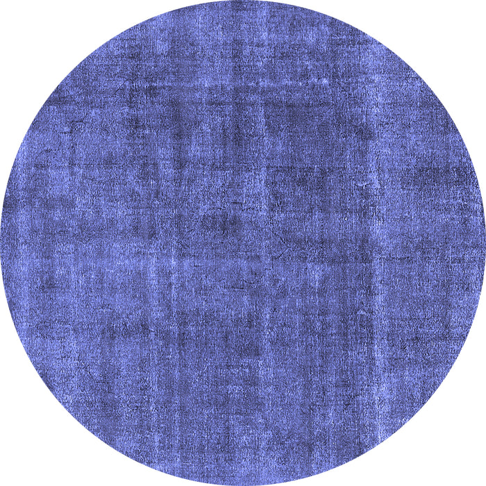 Round Oriental Blue Industrial Rug, urb2906blu