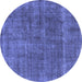 Round Oriental Blue Industrial Rug, urb2906blu