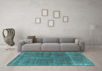 Machine Washable Oriental Light Blue Industrial Rug, wshurb2906lblu