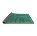 Sideview of Oriental Turquoise Industrial Rug, urb2906turq