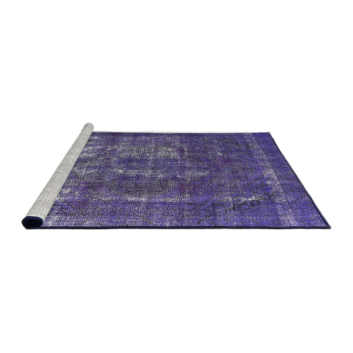 Sideview of Machine Washable Industrial Modern Purple Sage Bush Purple Rug, wshurb2907