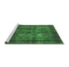 Sideview of Machine Washable Persian Green Bohemian Area Rugs, wshurb2907grn