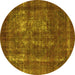 Round Persian Yellow Bohemian Rug, urb2907yw