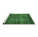 Sideview of Machine Washable Persian Emerald Green Bohemian Area Rugs, wshurb2907emgrn