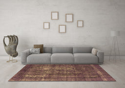 Machine Washable Persian Brown Bohemian Rug in a Living Room,, wshurb2907brn