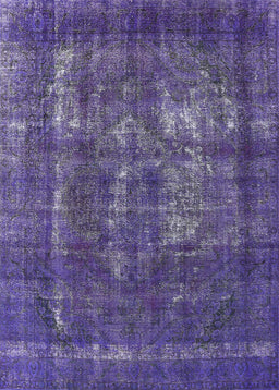 Machine Washable Industrial Modern Purple Sage Bush Purple Rug, wshurb2907