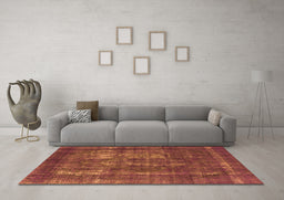 Machine Washable Persian Orange Bohemian Area Rugs in a Living Room, wshurb2907org