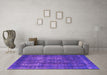 Machine Washable Persian Purple Bohemian Area Rugs in a Living Room, wshurb2907pur