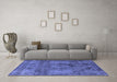 Machine Washable Oriental Blue Industrial Rug in a Living Room, wshurb2908blu