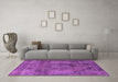 Machine Washable Oriental Purple Industrial Area Rugs in a Living Room, wshurb2908pur