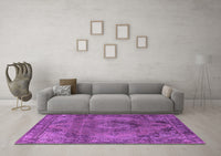 Machine Washable Oriental Purple Industrial Rug, wshurb2908pur