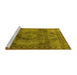 Sideview of Machine Washable Oriental Yellow Industrial Rug, wshurb2908yw