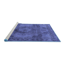 Sideview of Machine Washable Oriental Blue Industrial Rug, wshurb2908blu