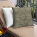 Front View of Mid-Century Modern Urban Square Brass Green Throw Pillow, 18 inch by 18 inch, pwurb2908