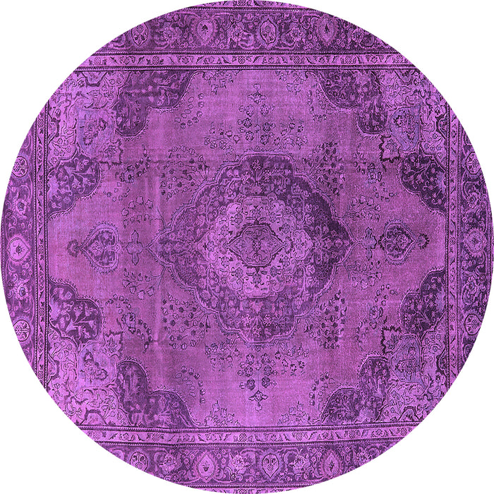 Round Oriental Purple Industrial Rug, urb2908pur