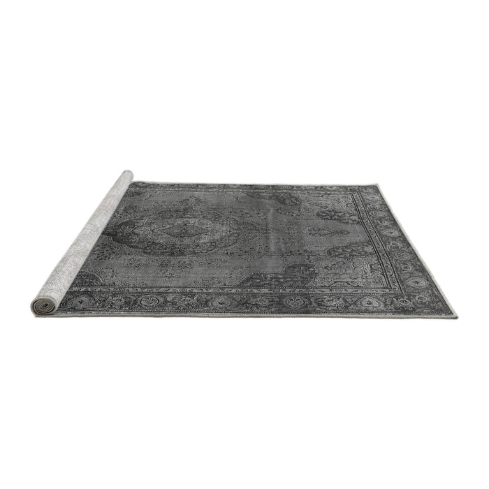 Sideview of Machine Washable Oriental Gray Industrial Rug, wshurb2908gry
