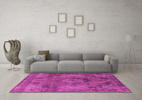 Machine Washable Oriental Pink Industrial Rug, wshurb2908pnk