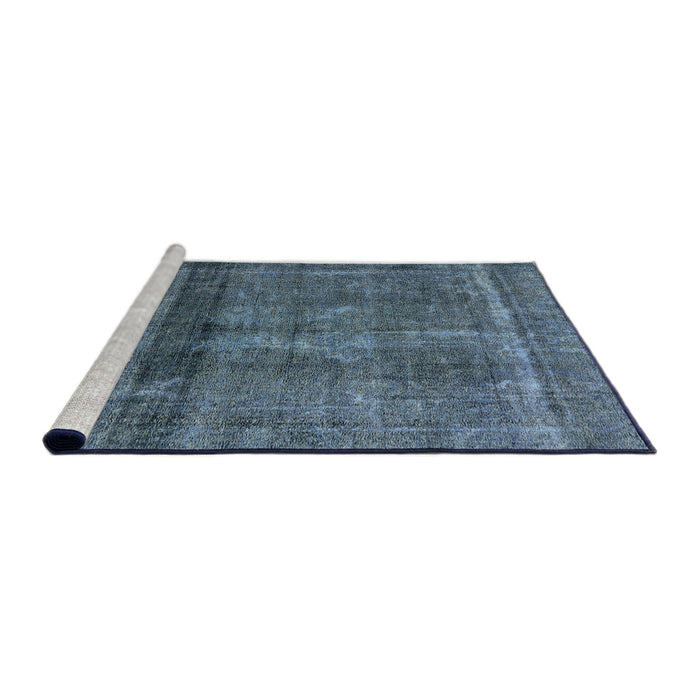 Sideview of Machine Washable Industrial Modern Koi Blue Rug, wshurb2909