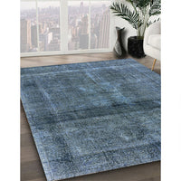 Mid-Century Modern Koi Blue Persian Rug, urb2909