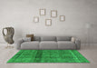 Machine Washable Persian Green Bohemian Area Rugs in a Living Room,, wshurb2909grn