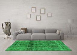 Machine Washable Persian Green Bohemian Area Rugs in a Living Room,, wshurb2909grn