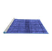 Sideview of Machine Washable Persian Blue Bohemian Rug, wshurb2909blu