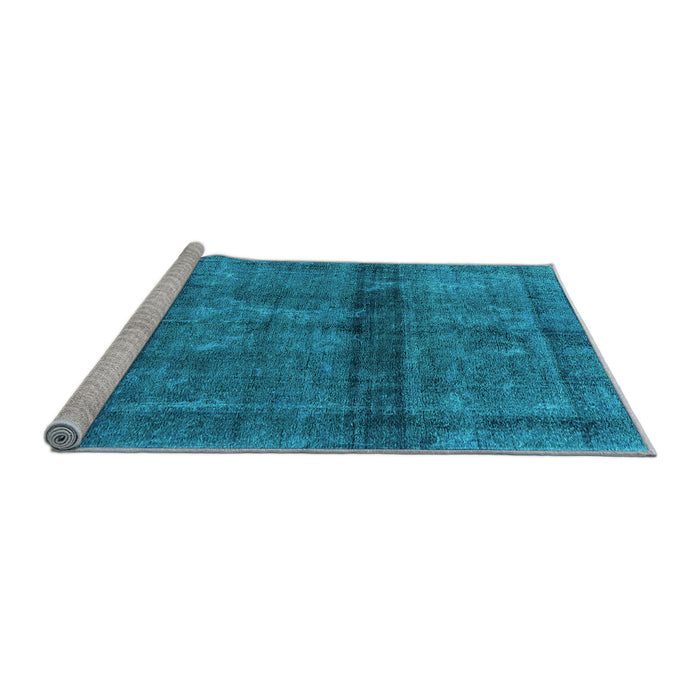Sideview of Machine Washable Persian Light Blue Bohemian Rug, wshurb2909lblu