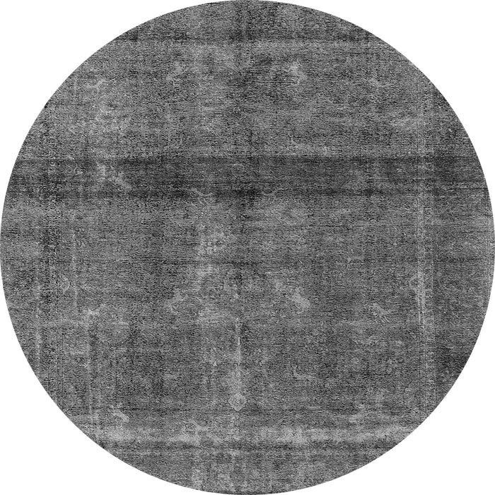 Round Machine Washable Persian Gray Bohemian Rug, wshurb2909gry