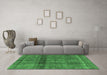 Machine Washable Persian Emerald Green Bohemian Area Rugs in a Living Room,, wshurb2909emgrn