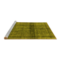 Sideview of Machine Washable Persian Yellow Bohemian Rug, wshurb2909yw