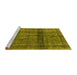 Sideview of Machine Washable Persian Yellow Bohemian Rug, wshurb2909yw