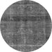 Round Persian Gray Bohemian Rug, urb2909gry