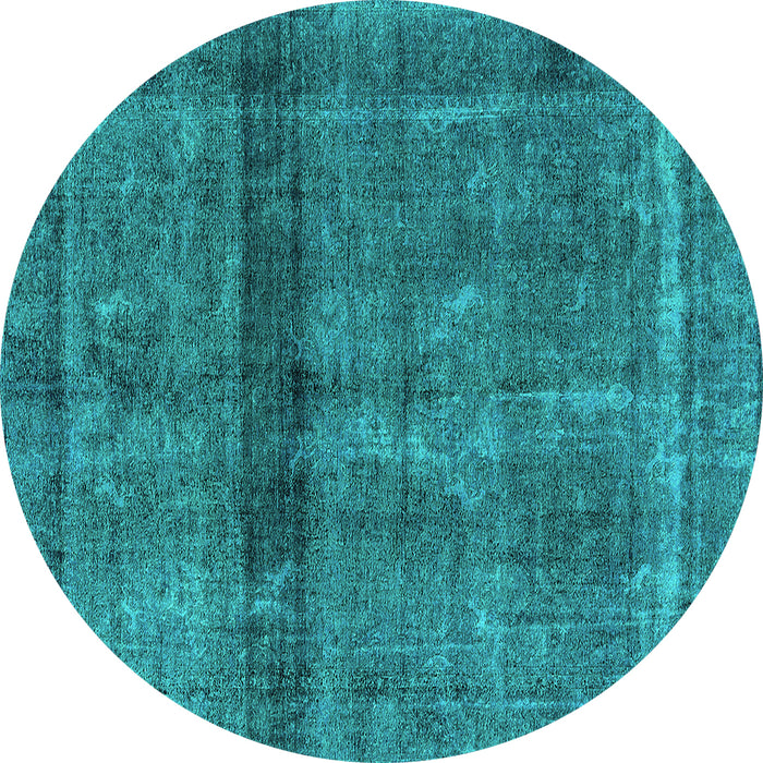 Round Machine Washable Persian Turquoise Bohemian Area Rugs, wshurb2909turq