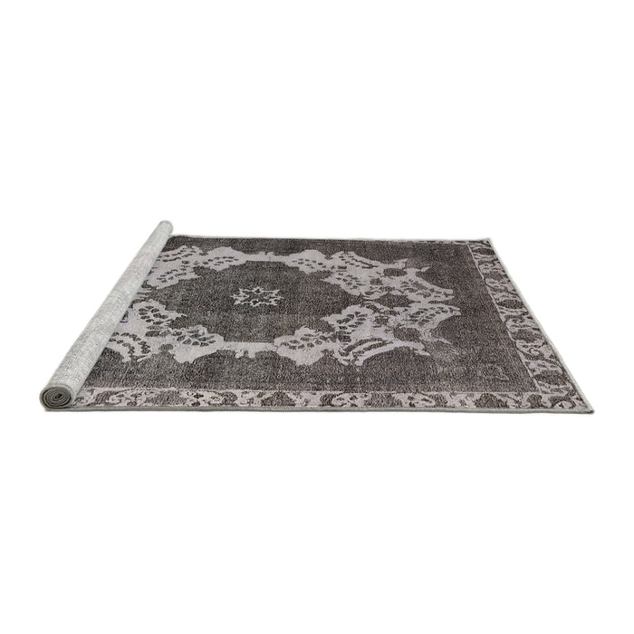 Sideview of Machine Washable Industrial Modern Gray Rug, wshurb2910