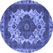 Round Oriental Blue Industrial Rug, urb2910blu