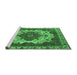 Sideview of Machine Washable Oriental Emerald Green Industrial Area Rugs, wshurb2910emgrn