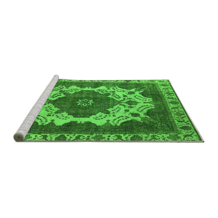 Sideview of Machine Washable Oriental Green Industrial Area Rugs, wshurb2910grn