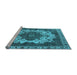 Sideview of Machine Washable Oriental Light Blue Industrial Rug, wshurb2910lblu