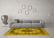 Machine Washable Oriental Yellow Industrial Rug in a Living Room, wshurb2910yw